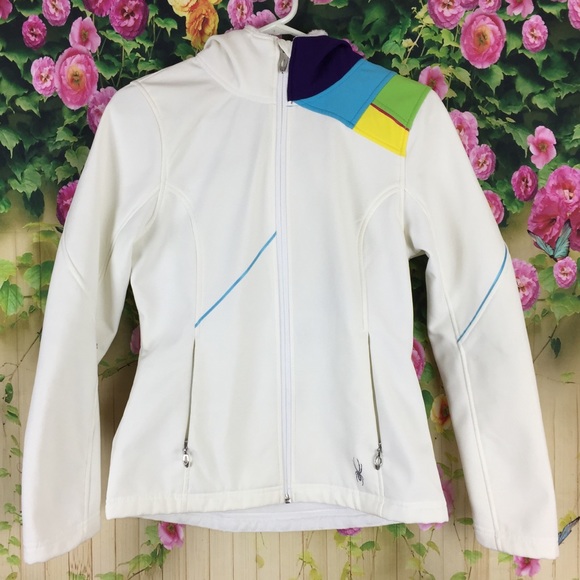 Spyder Jackets & Blazers - Spyder White Color Block Hooded Jacket Size S
